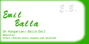 emil balla business card